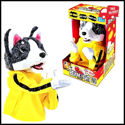 Interactive boxing dog plush - interactive,
